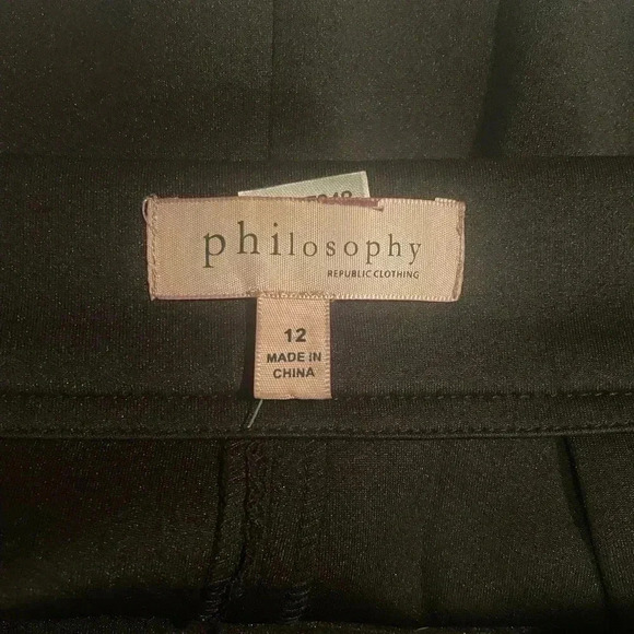 Philosophy black timeless straight fit A line classic office lined midi skirt 12 - Picture 4 of 5